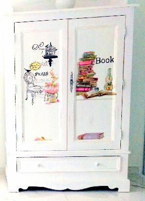 relooking armoire,,armoire d&eacute;cor&eacute;es sur commande, armoires recycl&eacute;es, armoires relook&eacute;es ,decor sur meuble, peinture d&eacute;corative mobilier