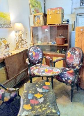 &eacute;co design,meubles relook&eacute;s,upcycling,tapisserie d'ameublement,d&eacute;cors peints